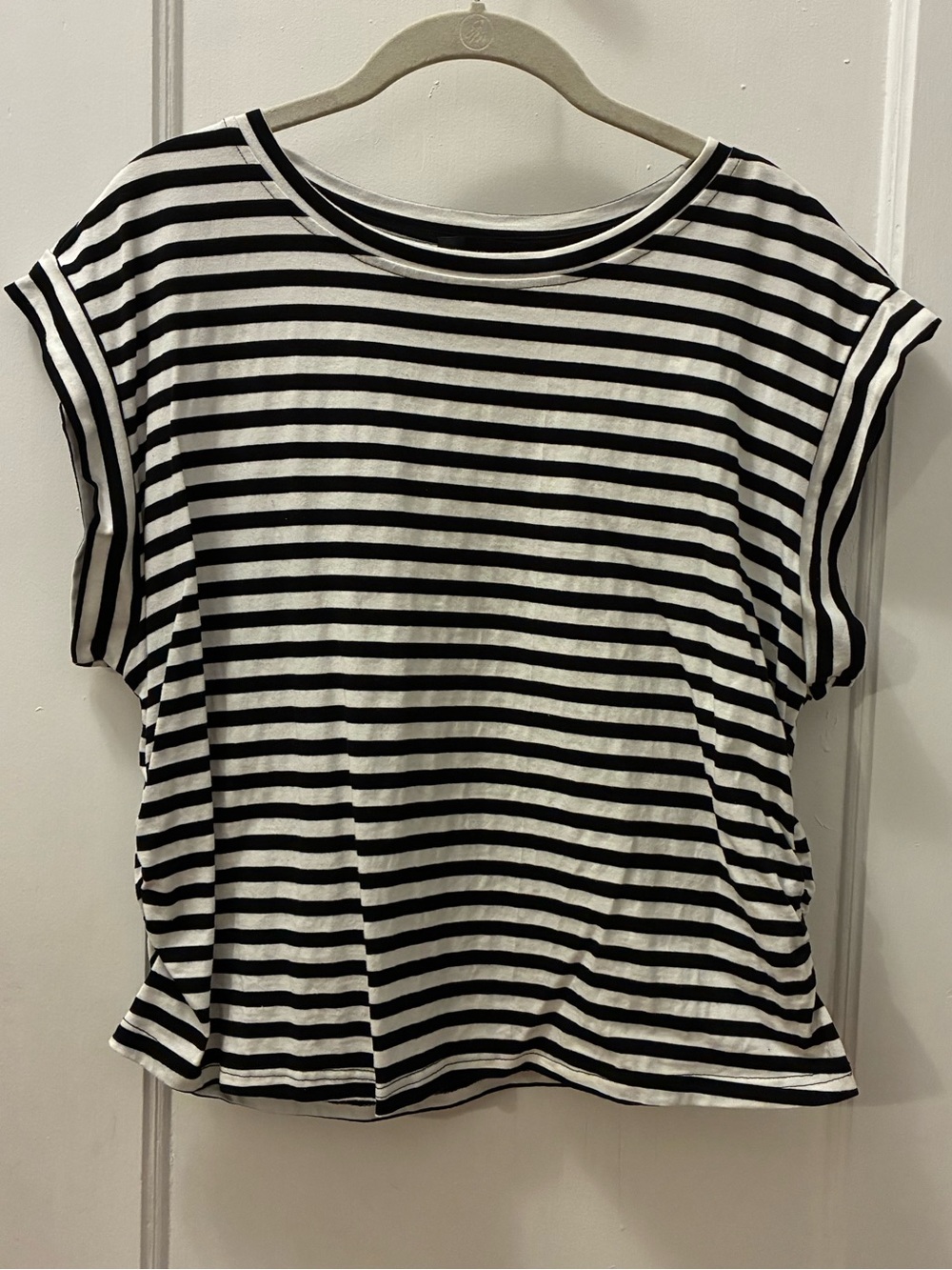 Cider Black & White Striped crop top